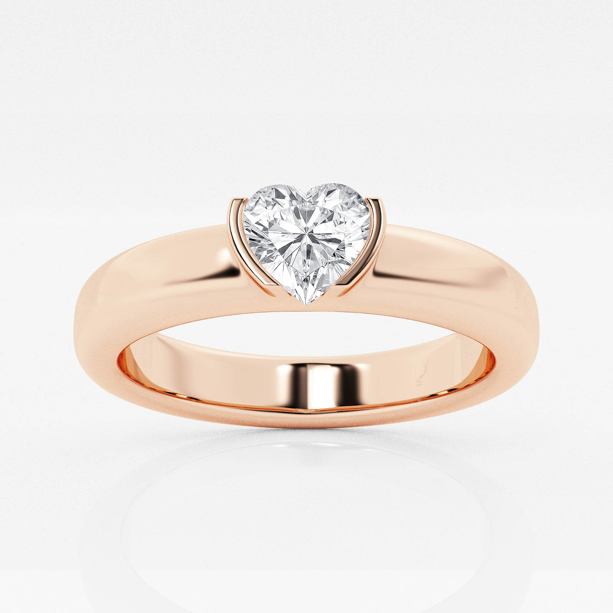 näas 1/2 ctw Heart Lab Grown Diamond Half Bezel Stackable Ring